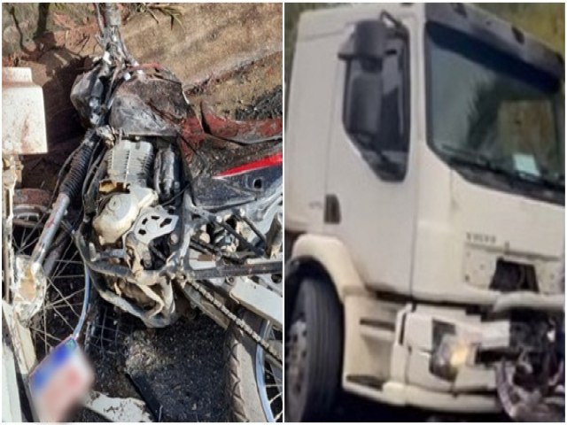 Casal de motociclistas  gravemente ferido aps ser atingido por caminho