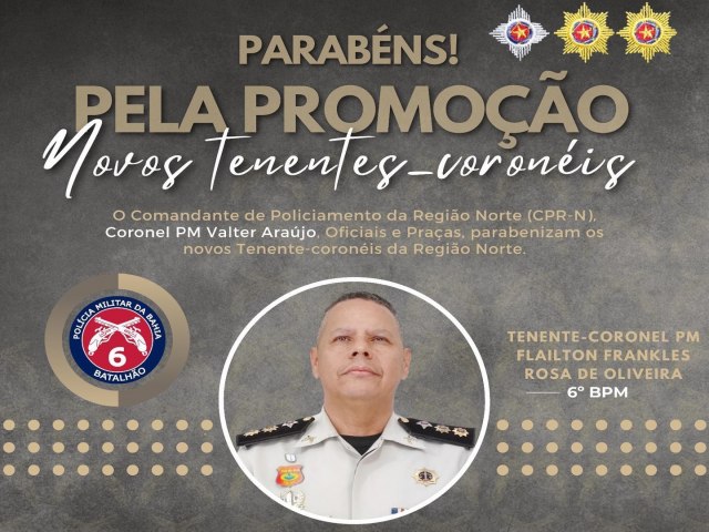 Major Flailton  promovido para Tenente Coronel da PM/BA, outros oficiais da CPR-N tambm foram