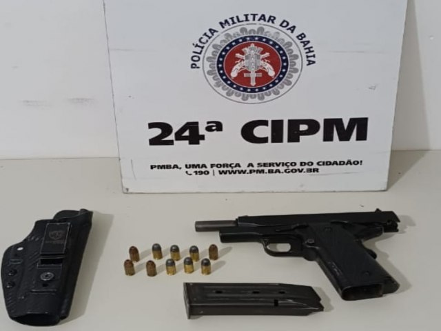 Jacobina: Polcia militar 24 CIPM prende indivduo por porte ilegal de arma de fogo