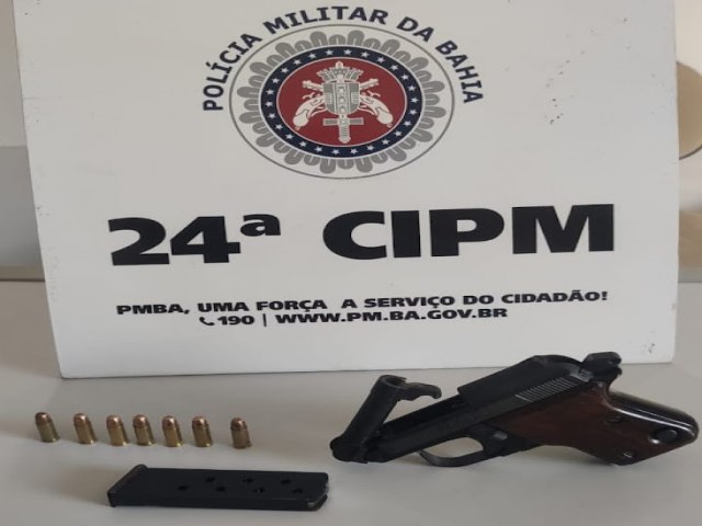 Polcia Militar apreende arma de fogo utilizada tentativa de homicdio no municpio de Mirangaba