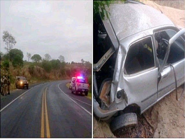 Piritiba: Capotamento deixa motorista morto e trs pessoas feridas na BA 052. Entre as vtimas est um beb de apenas 11 meses de idade