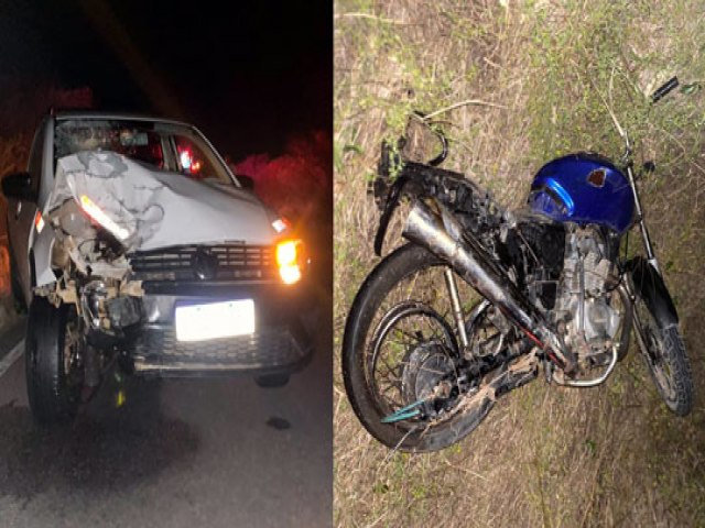 Jovem morre em acidente envolvendo carro e moto na BA-409, entre Conceição do Coité e Serrinha