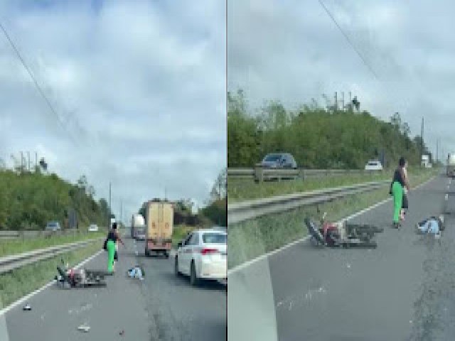 Uma pessoa morre em acidente entre motocicleta e caminho na BR-324.