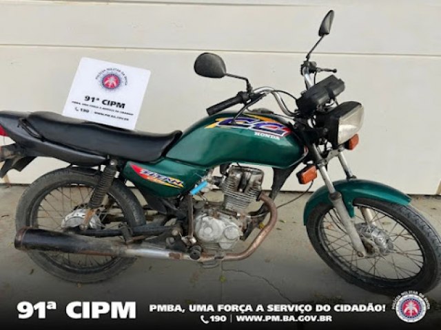 91 CIPM RECUPERA MOTOCICLETA COM RESTRIO DE ROUBO/FURTO