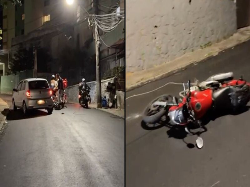 Homem toma susto aps moto ficar presa em fio de poste em Salvador; saiba onde