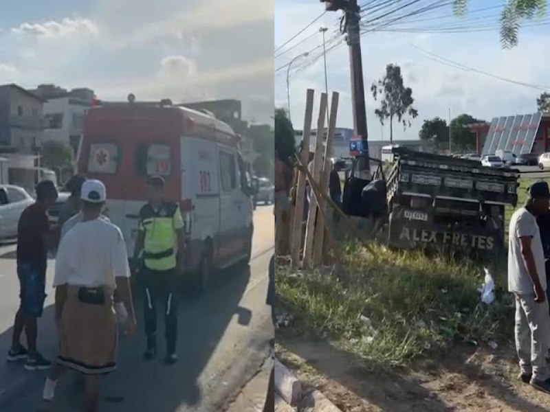 Condutor de C10 fica ferido ao bater na traseira de carro estacionado em frente  Rodoviria de Jacobina