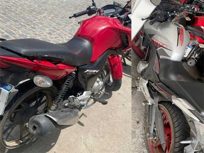 PM apreende duas motos com indcios de sinais adulterados em Santaluz; dono paga fiana e  liberado