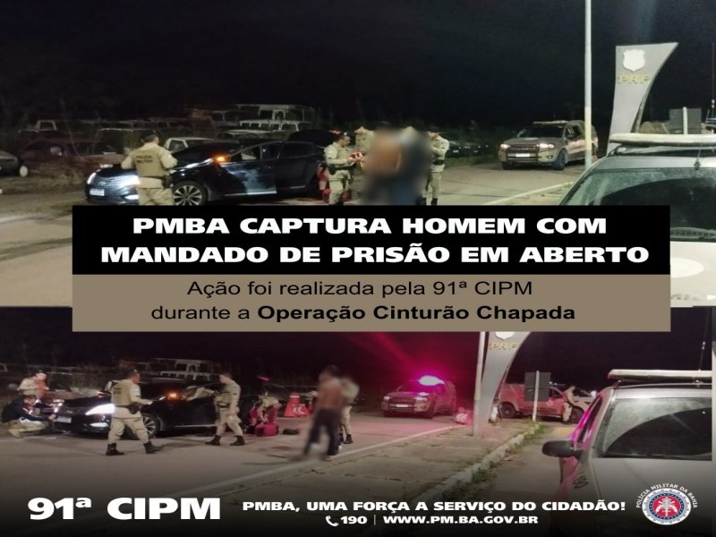  POLCIA MILITAR CAPTURA HOMEM COM MANDADO DE PRISO EM ABERTO DURANTE OPERAO CINTURO CHAPADA EM CAPIM GROSSO