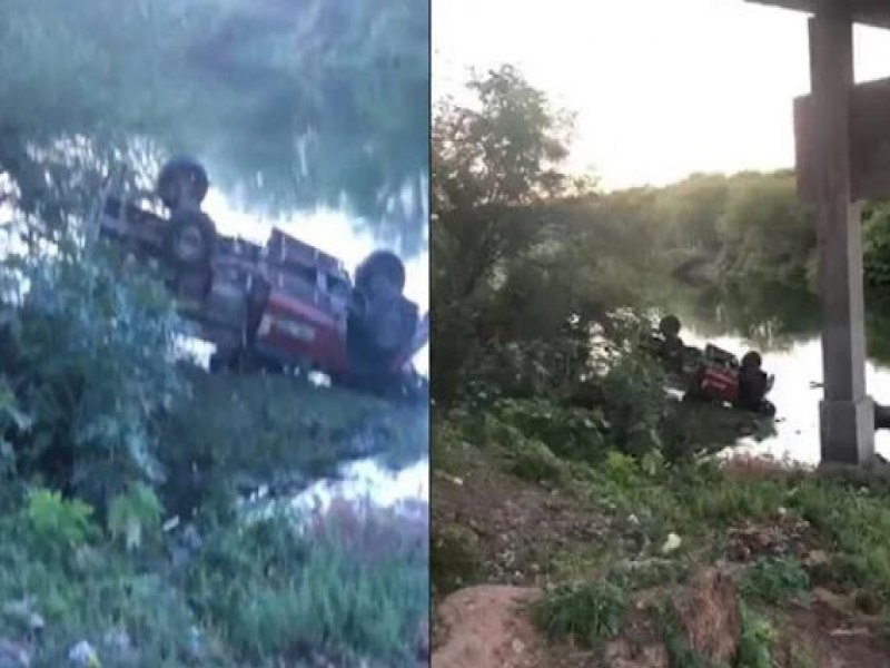 Homem fica ferido aps carro cair de ponte em Riacho do Jacupe