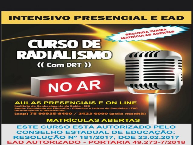 Curso de Radialismo abre vagas em Alagoinhas