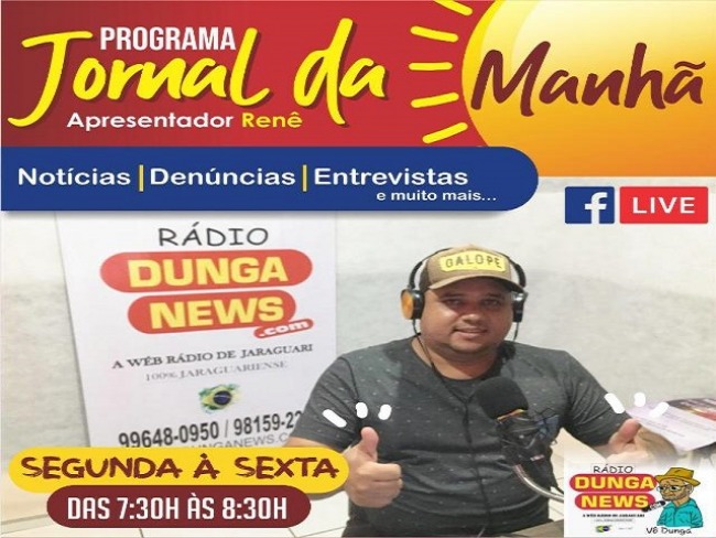 Programa Jornal da Manh na rdio web de Jaraguari MS. 