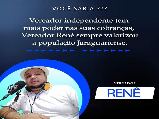Eleio 2020: Vereador Ren de Jaraguari MS vai a reeleio e quer manter sua independncia poltica.