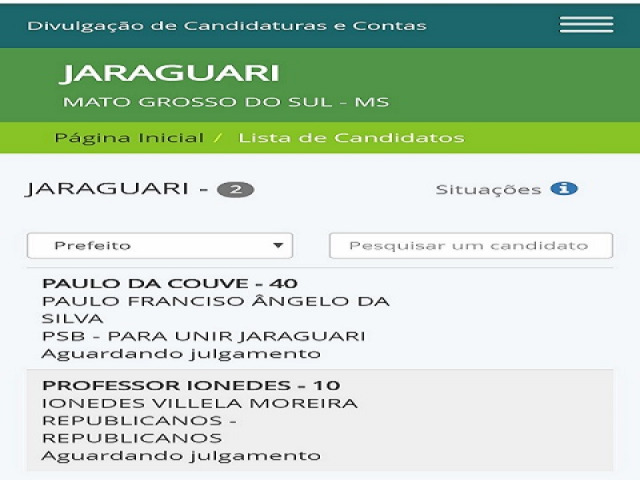 Eleies 2020: Faltando 4 dias, Jaraguari  registra 02 candidatos a prefeito.