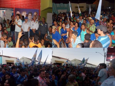 Abaré - BA: Lúcio Vieira Lima e Pedro Tavares são recepcionados por milhares de pessoas na inauguração do comitê unidos por uma Bahia Melhor 