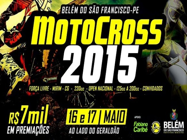 MotoCross 2015 de Belém do São Francisco acontece nos dias 16 e 17 de maio‏