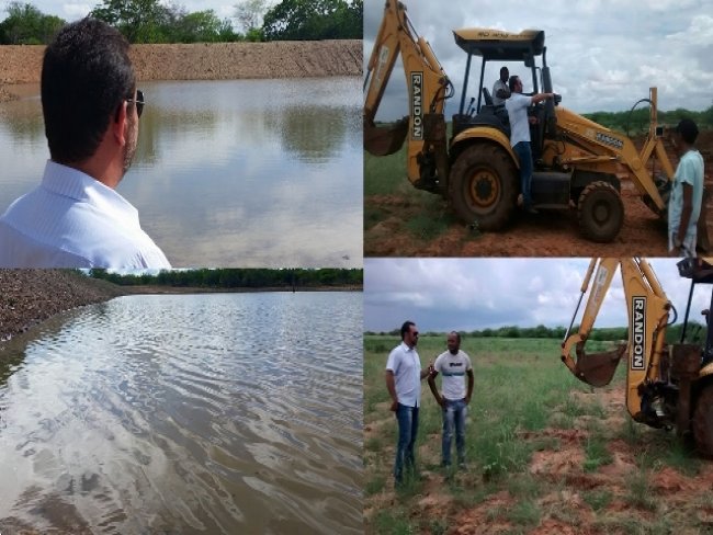 Prefeito de Belém do São Francisco posta no Facebook fotos de barragens já com água e maquinas ajudando os agricultores