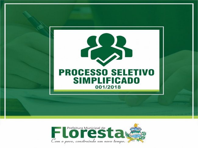 PROCESSO SELETIVO SIMPLIFICADO PARA PROFESSORES DA PREFEITURA MUNICIPAL DE FLORESTA
