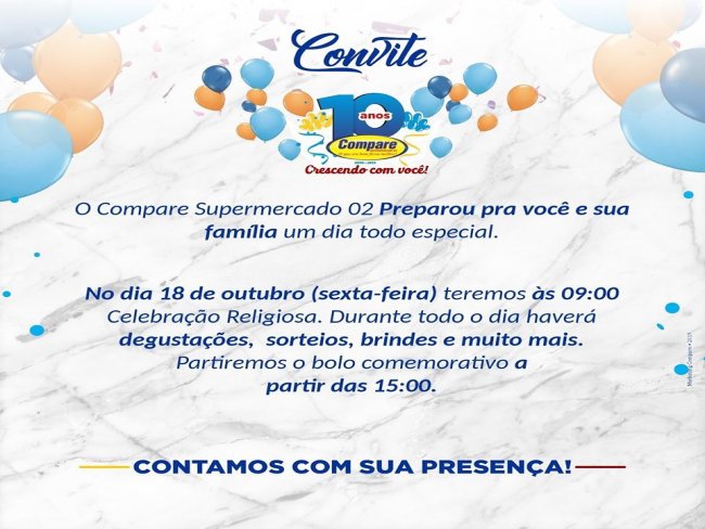 Convite do Compare Supermercado 2 Floresta-PE