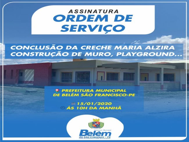 Convite - Assinatura Ordem de Servio Concluso da Creche Maria Alzira e Entrega de um Trator para o Distrito do Riacho Pequeno.
