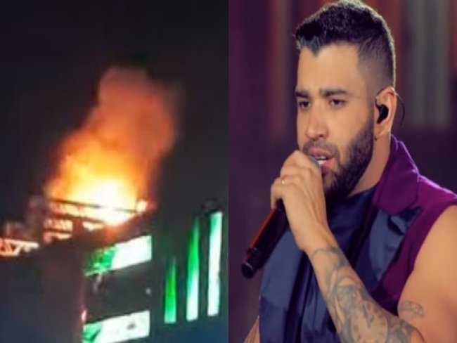 Incndio atinge lona de cobertura do palco de Gusttavo Lima no Festival de Janeiro em Ouricuri