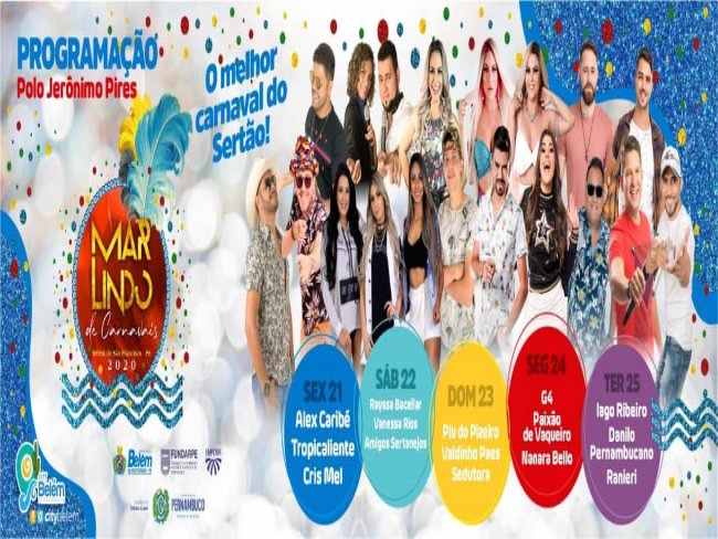 Divulgada a programao completa do Carnaval 2020 em Belm do So Francisco-PE