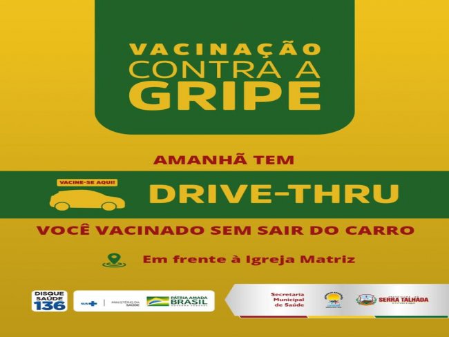 Campanha de vacinao contra gripe ter drive thru em Serra Talhada-PE