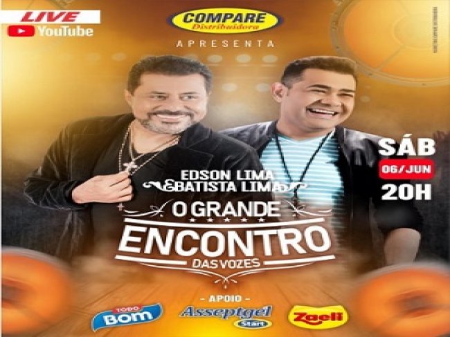 Grupo Compare Floresta anuncia 2 lives solidrias Sexta 30 de Maio e sbado 06 de Junho