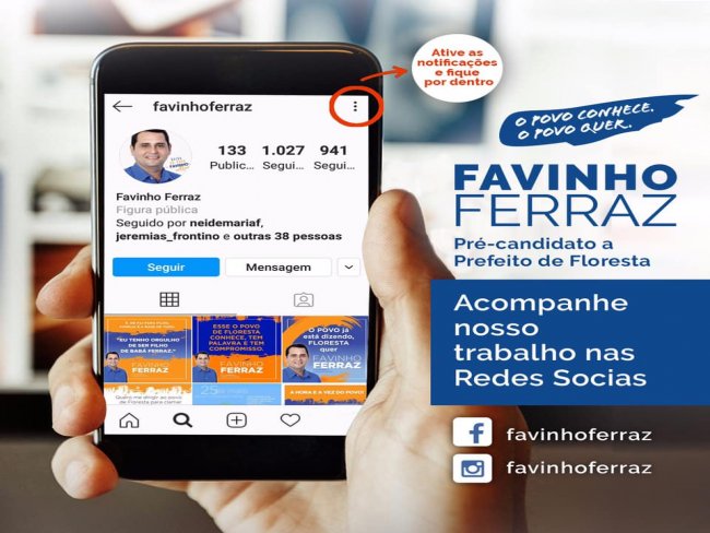 Mensagem de Favinho Ferraz Pr-candidato a prefeito de Floresta.