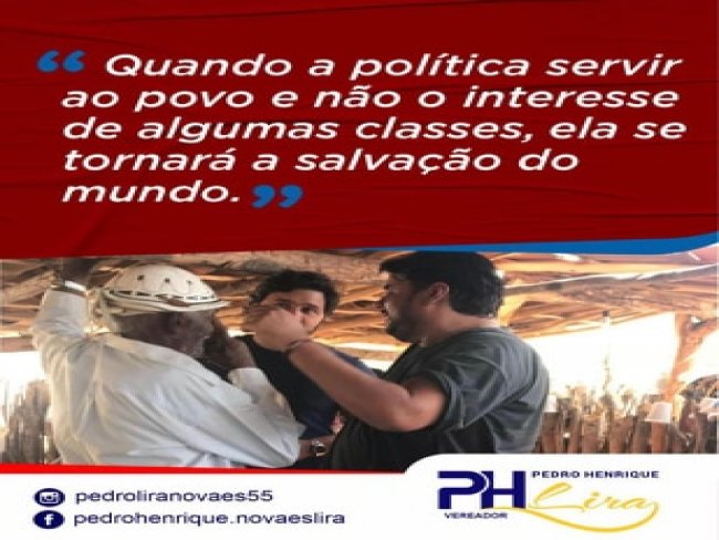 Mensagem do Vereador Pedro Henrique Lira