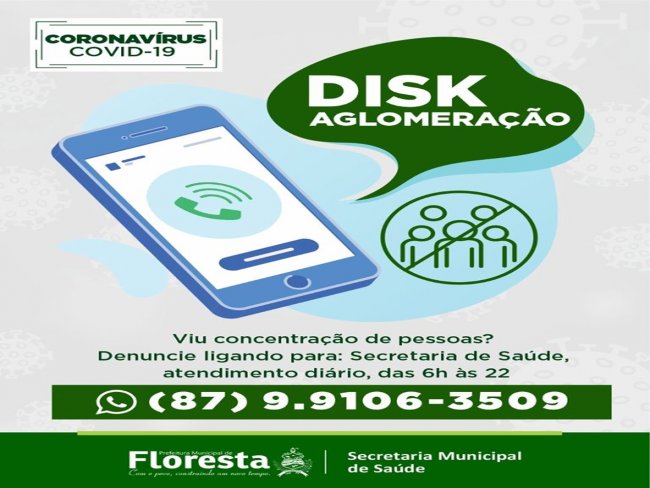 Prefeitura de Floresta Avisamos a todos que o nmero do Disk Aglomeraes mudou, agora com o recurso de WhatsApp