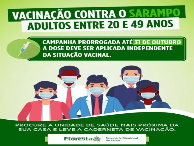 A Campanha Nacional de Vacinao contra o Sarampo foi prorrogada at 31 de outubro 