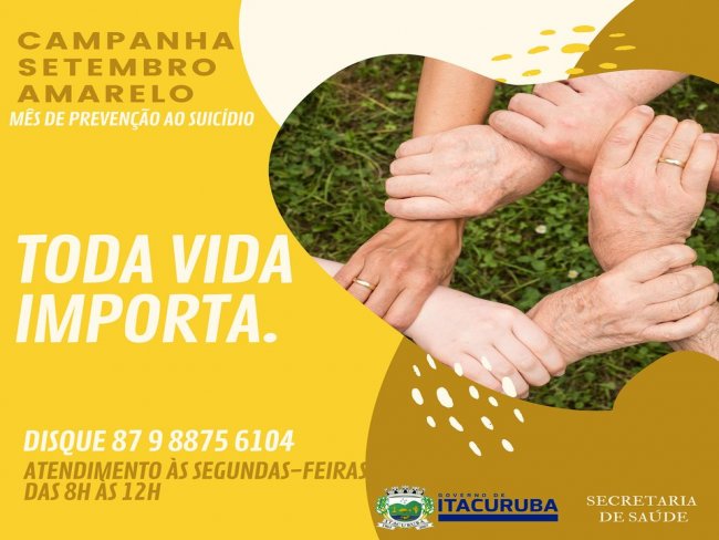 Prefeitura de Itacuruba PE adere a Campanha Setembro Amarelo