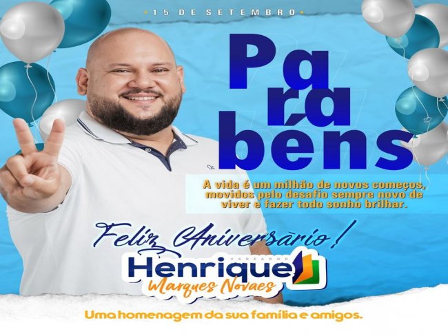 Aniversariante da Semana em Floresta-PE o candidato a vereador Henrique M Novaes