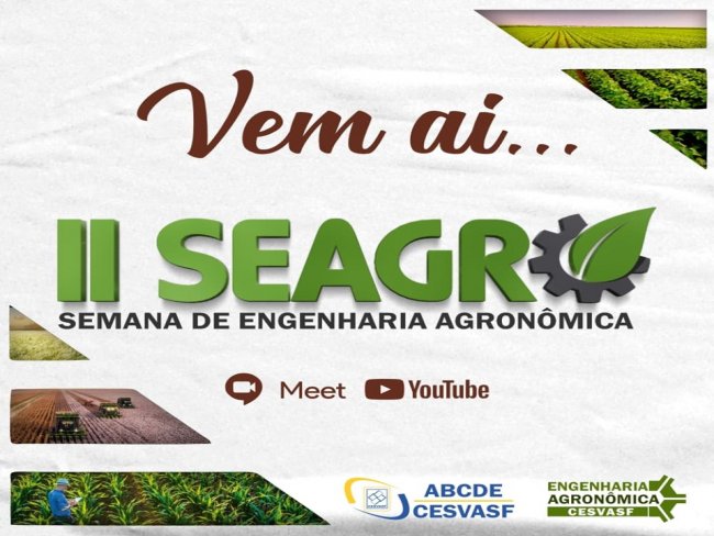 Depois do grande sucesso na I SEAGRO, estamos de volta com muita difuso de conhecimento e tecnologia no mundo Agro.