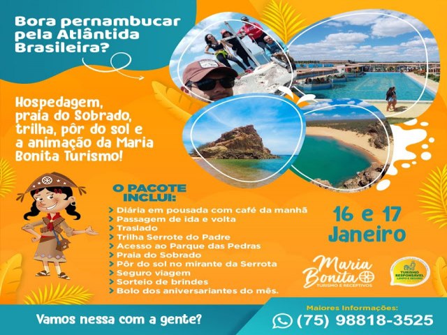 Bora pernambucar pela Atlntida Brasileira com hospedagem, praia do Sobrado (Petrolndia), trilha, pr do sol e muito mais?