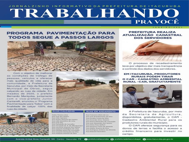 Prefeitura de Itacuruba lana primeira edio do jornal mensal com principais aes da gesto