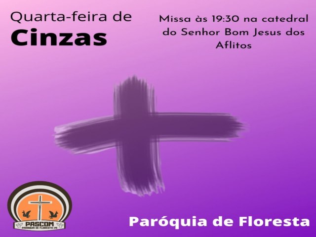 Nesse prximo dia 17/02, a igreja celebra a Quarta-Feira de Cinzas e d incio a Campanha da Fraternidade