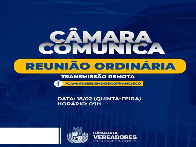 Cmara de Vereadores de Belm do So Francisco, dar incio aos trabalhos Legislativos de 2021