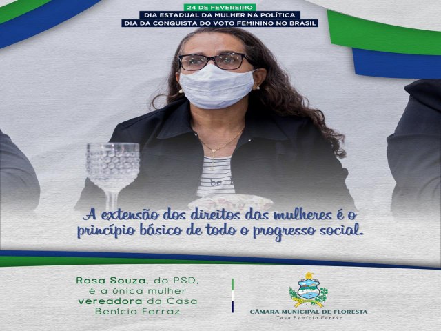 Mensagem da Cmara Municipal de Floresta ao Dia Estadual da mulher na Politica