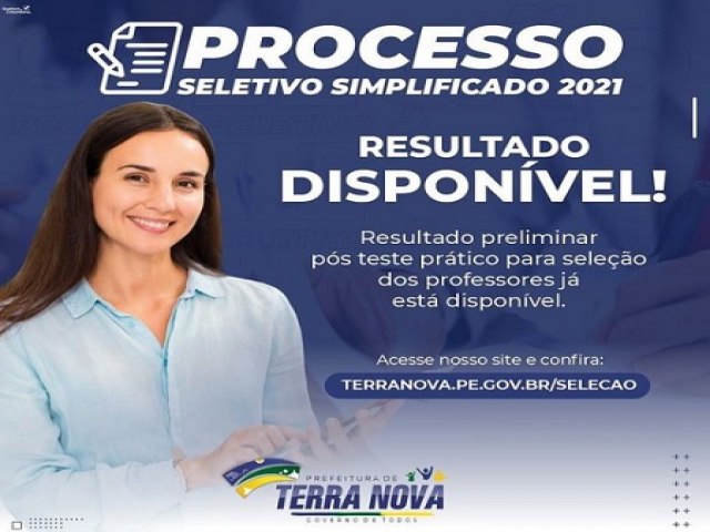 Prefeitura de Terra Nova-PE publica resultado preliminar de teste prtico para seleo de professores