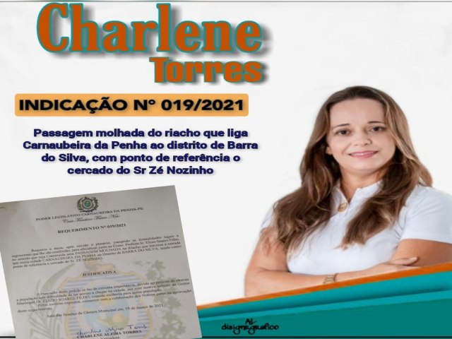  Vereadora Charlene Torres faz Requerimento ao Poder Executivo em Carnaubeira da Penha