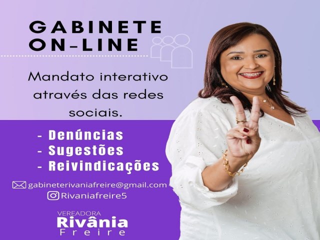 Em Itacuruba, vereadora Rivnia Freire lana gabinete on-line