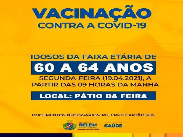 A Prefeitura Municipal de  Belm do So Francisco-PE,Inicia a vacinao contra a COVID-19 🦠 dos idosos 👵🏼🧓🏽 da faixa etria de 60 a 64 anos.