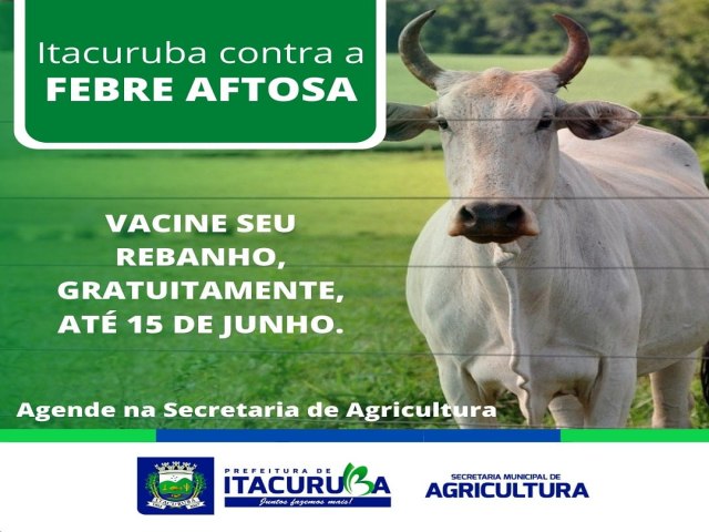 A Campanha de vacinao contra a febre aftosa comeou e segue at 15 de junho, em Itacuruba.
