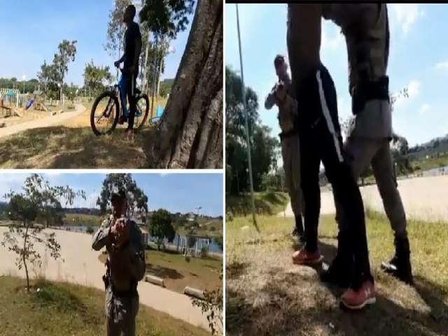 PM aponta arma e manda algemar youtuber negro que andava de bicicleta em parque (vdeo)