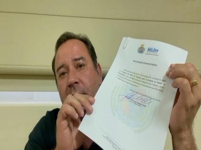 Prefeito de Belm apresenta documento solicitado pelo secretrio de Turismo de Pernambuco