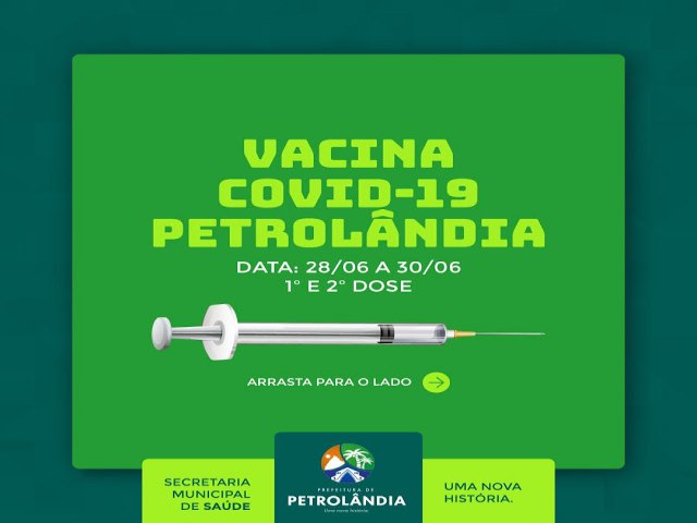 Petrolndia comea a vacinar pessoas a partir de 38 anos anos contra a Covid-19;