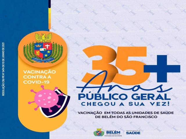 A Prefeitura Municipal de Belm do So Francisco-PE AVANA na Vacinao 💉 contra a Covid-19 🦠.