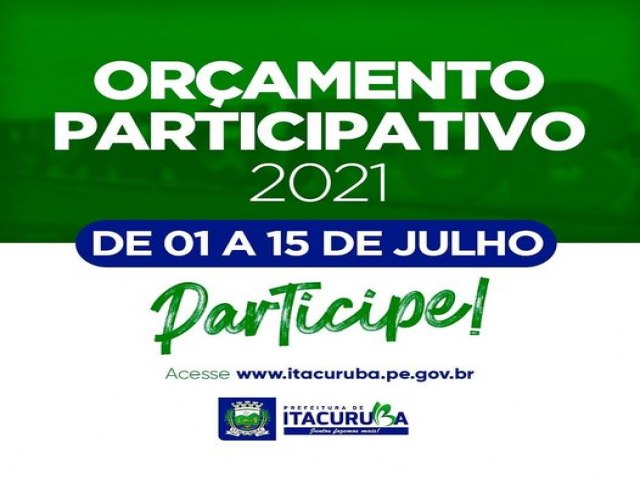 Itacuruba lana formulrio online para populao opinar sobre o Oramento 2021