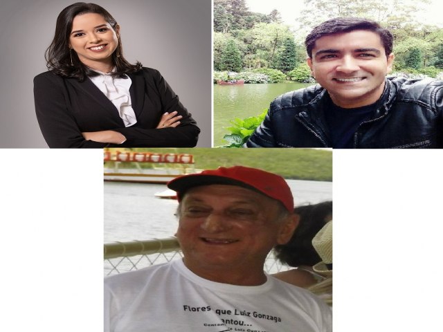 Aniversariantes do Dia em Floresta-PE a Advogada Gabriella Novaes,Major Corpo de Bombeiros Roberto Menezes e o Senhor Jose Emilio 